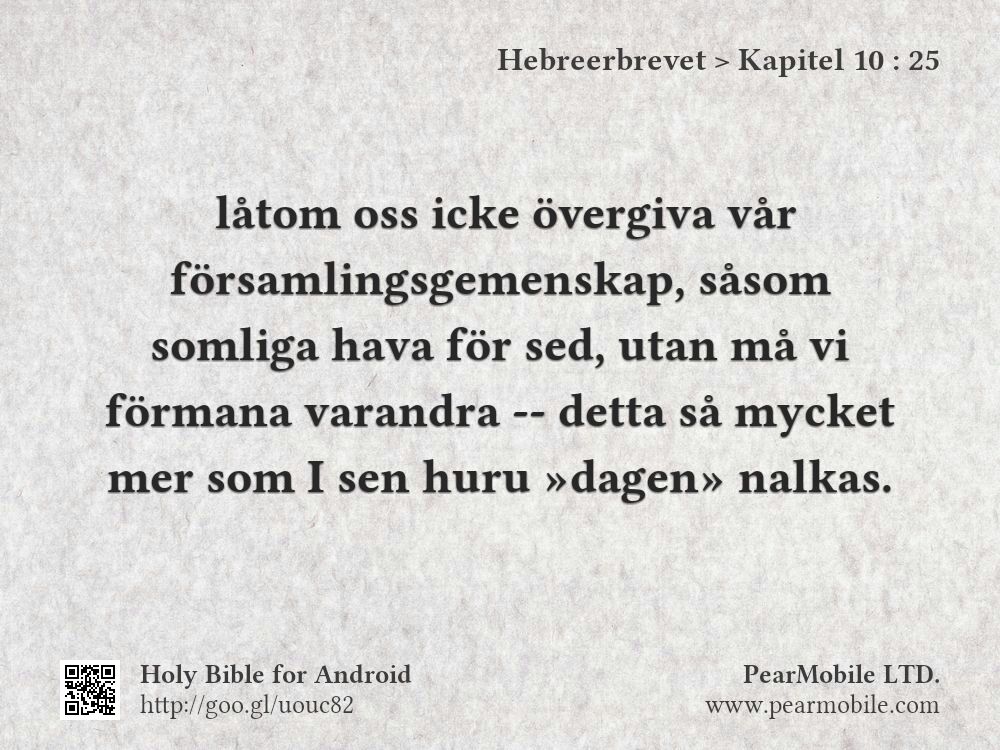 Hebreerbrevet, Kapitel 10:25